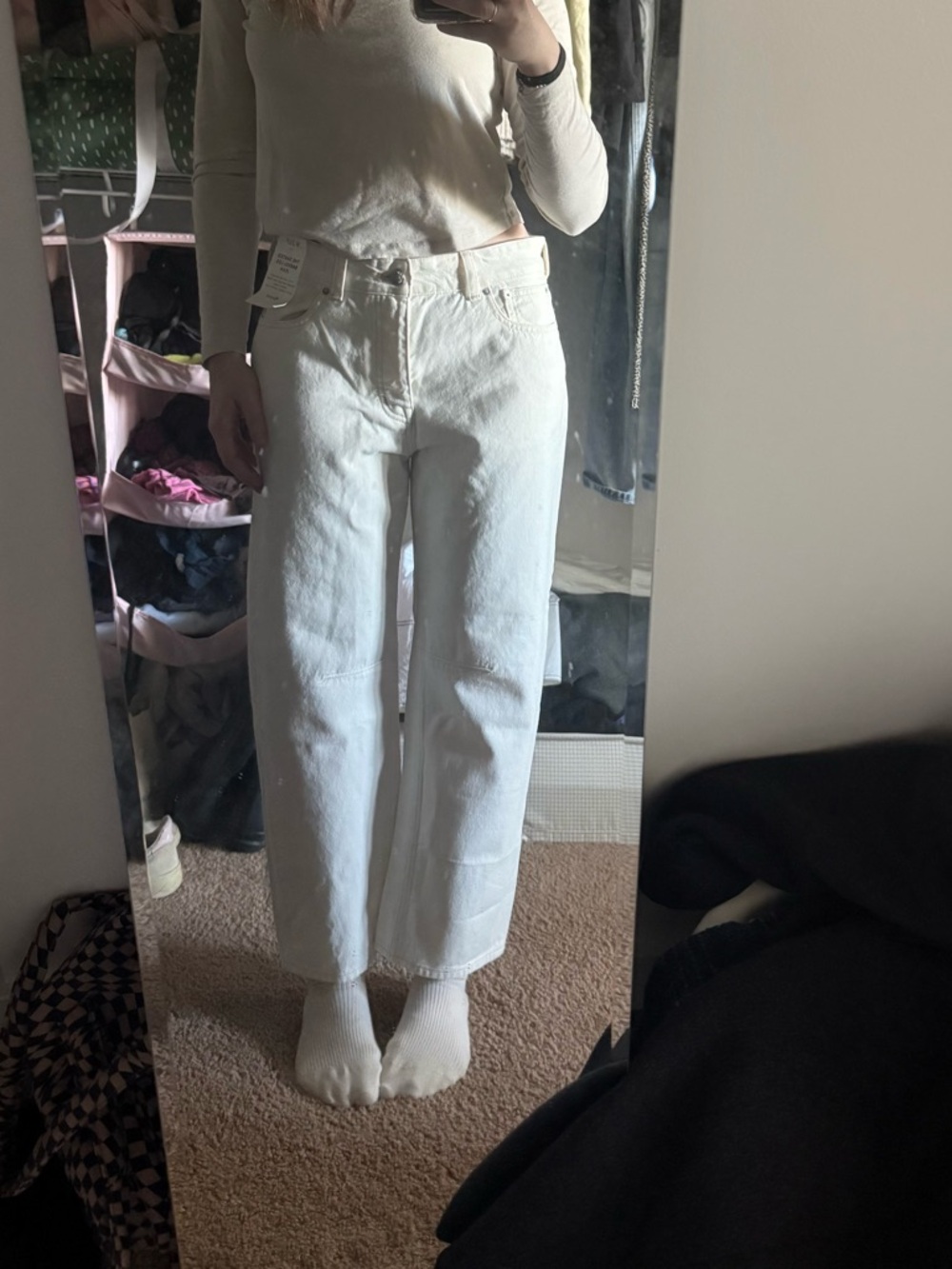 NWT Madewell white barrel jeans petite - Picture 3 of 3